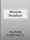Cover image for Miriam Monfort
